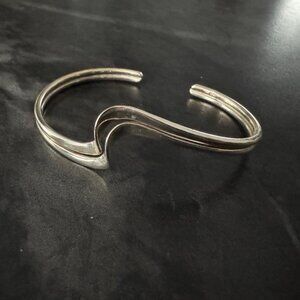 925 Sterling Silver Wave Cuff Bracelet